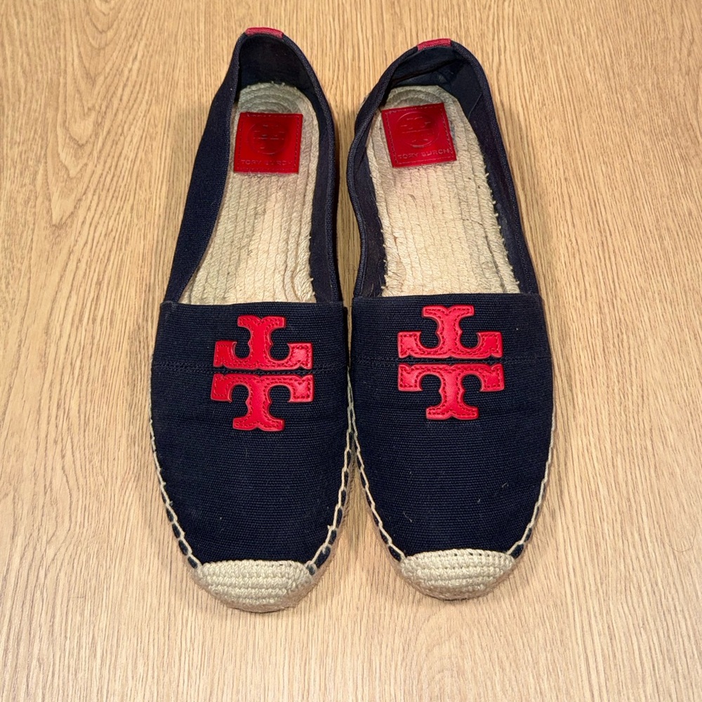 Tory Burch Black and Red Espadrilles for women size 11